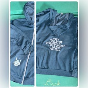 Unisex sarcastic overstimulated zip-up hoodie